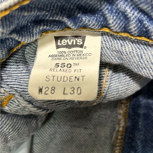 Vintage Levi’s 550 Relaxed Student Jeans High Rise Tapered 90s Y2K Red Blank Tab - Picture 5 of 11